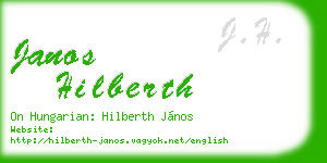 janos hilberth business card